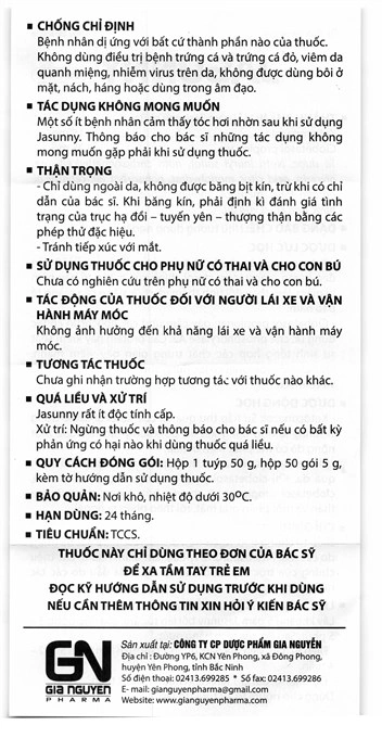 Nhũ tương dùng ngoài Jasunny trị gàu, viêm da tiết bã nhờn tuýp 50g - 6