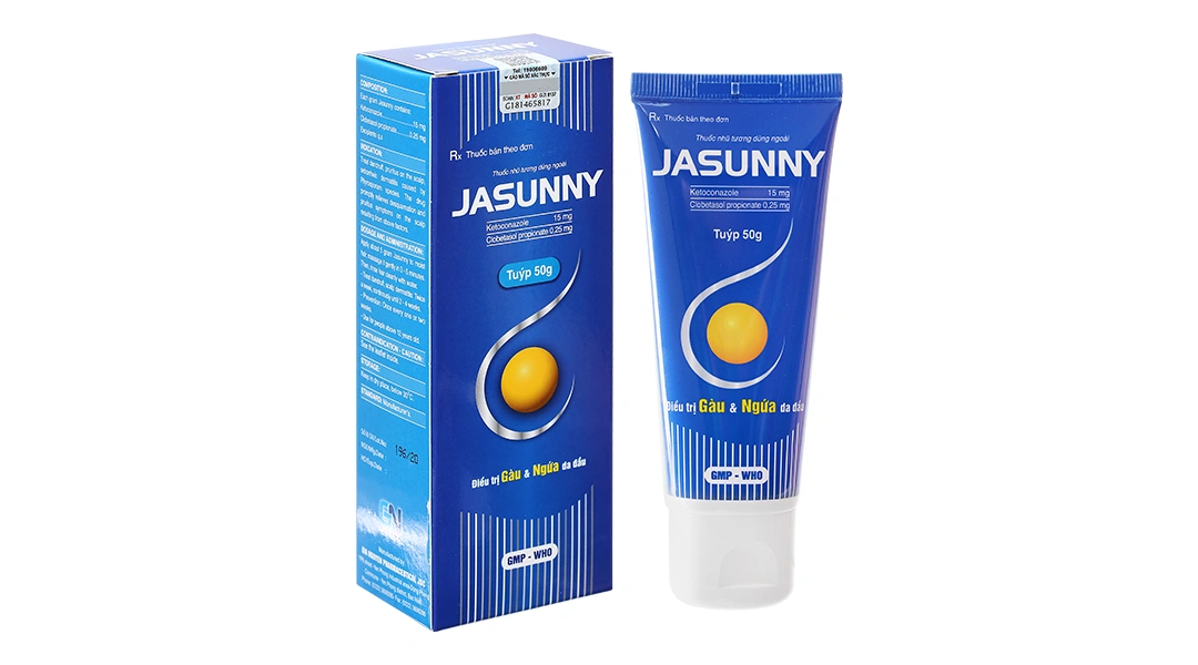 Nhũ tương dùng ngoài Jasunny trị gàu, viêm da tiết bã nhờn tuýp 50g - 