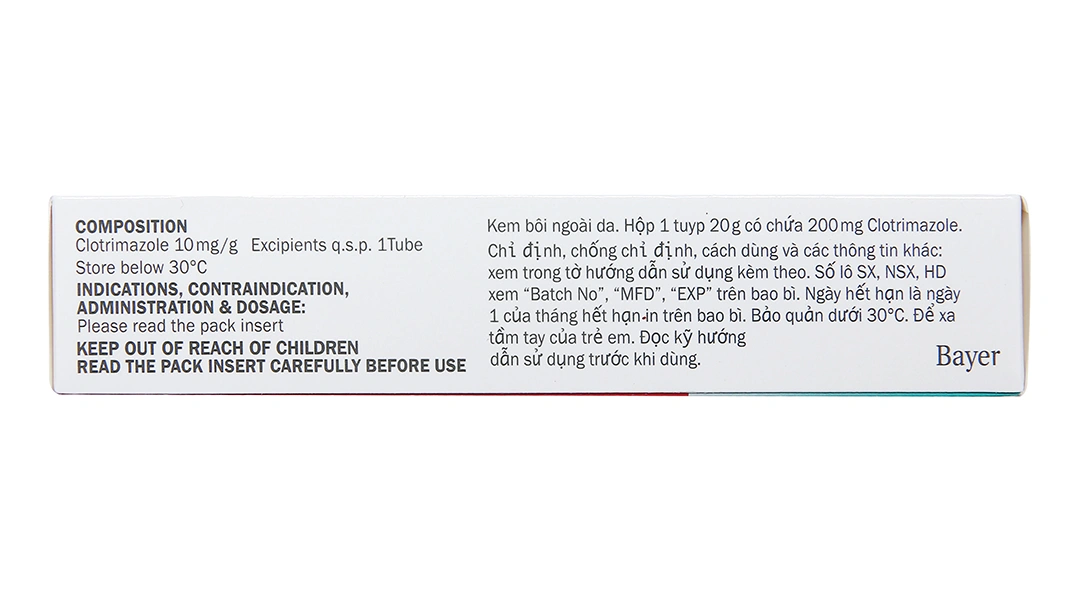 Canesten Cream 1% trị các bệnh nhiễm nấm ngoài da tuýp 20g - 1