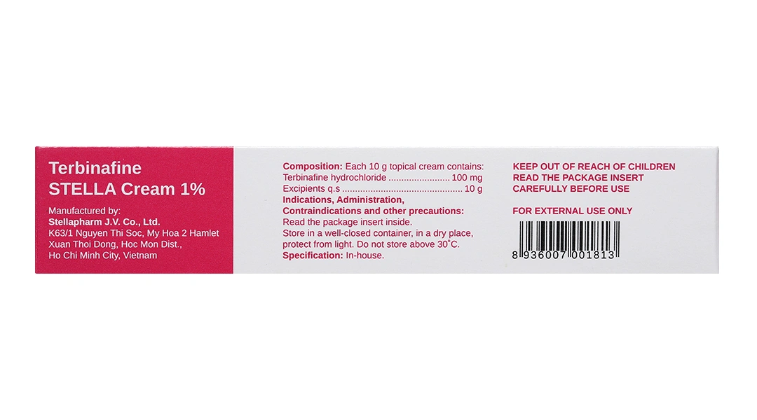 Terbinafine Stella Cream 1% trị nấm da tuýp 10g - 2