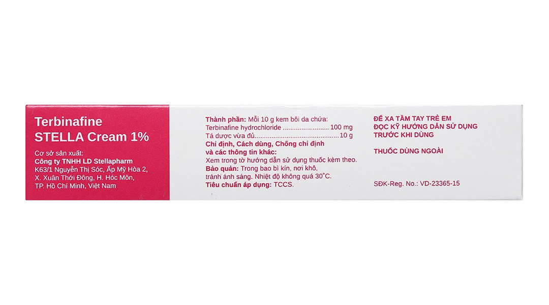 Terbinafine Stella Cream 1% trị nấm da tuýp 10g - 3