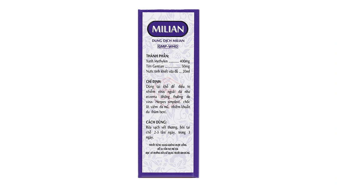 Dung dịch bôi Milian OPC trị nhiễm virus ngoài da, nhiễm khuẩn da chai 20ml - 3
