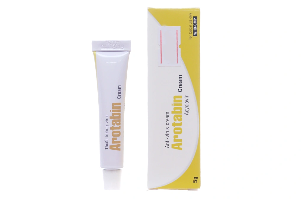 Kem bôi Arotabin trị nhiễm virus Herpes simplex da tuýp 5g - 