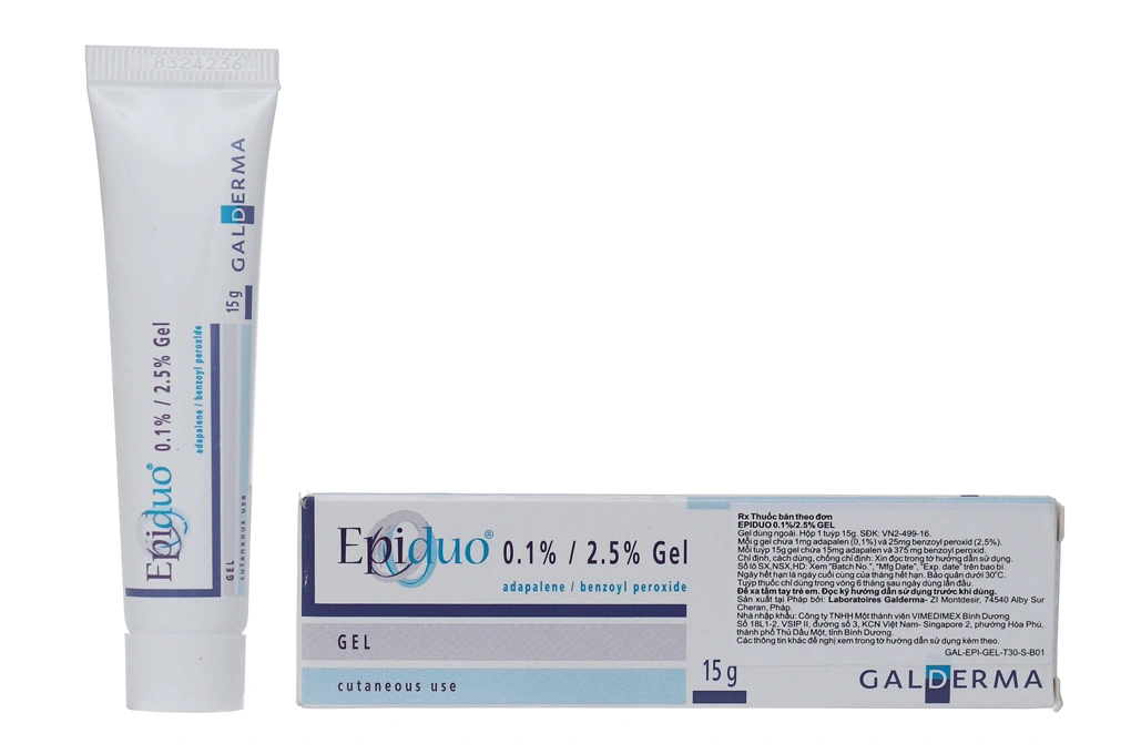 Gel bôi Epiduo 0.1%/2.5% trị mụn trứng cá tuýp 15g - 1
