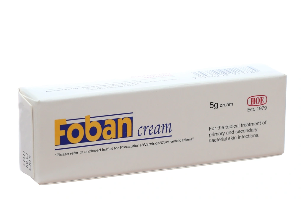 Kem bôi Foban Cream trị nhiễm khuẩn da tuýp 5g - 