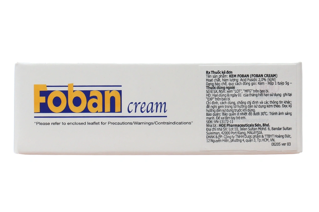 Kem bôi Foban Cream trị nhiễm khuẩn da tuýp 5g - 1