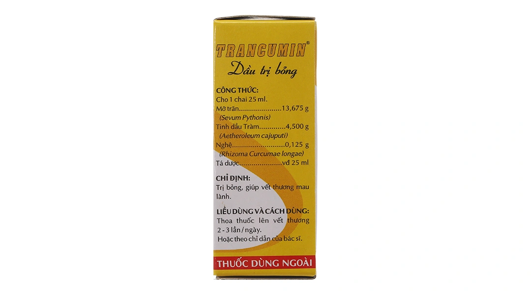 Dầu bôi Trancumin trị bỏng, mau lành vết thương chai 25ml - 3