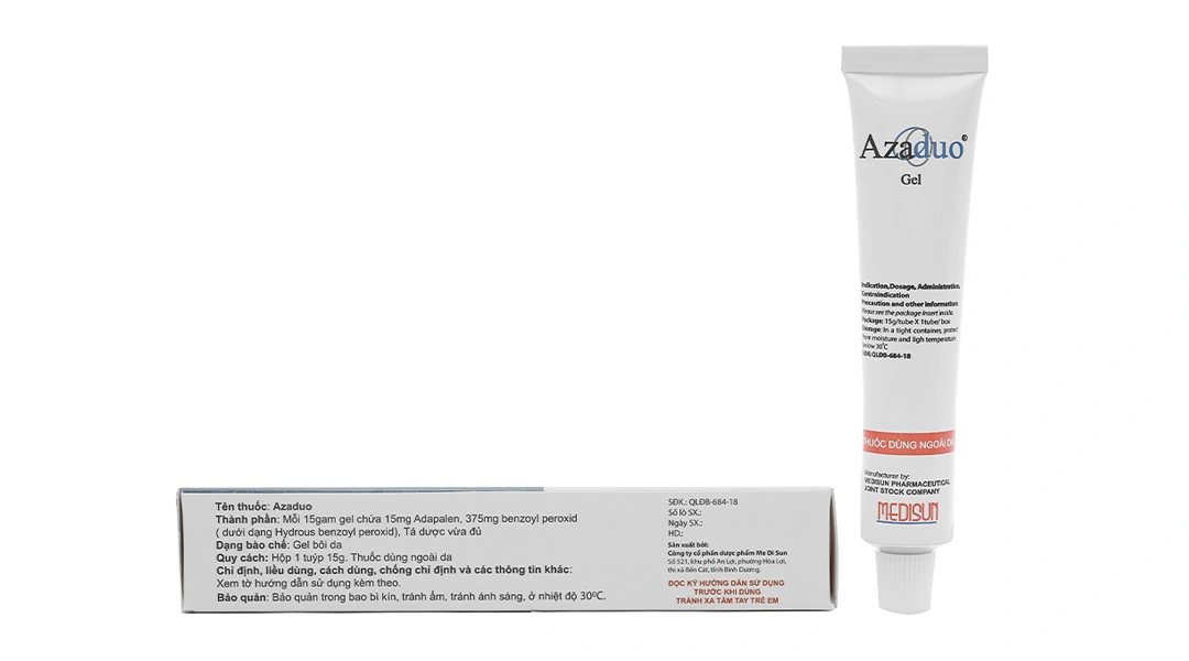 Azaduo Gel trị mụn trứng cá nhẹ đến vừa tuýp 15g - 1