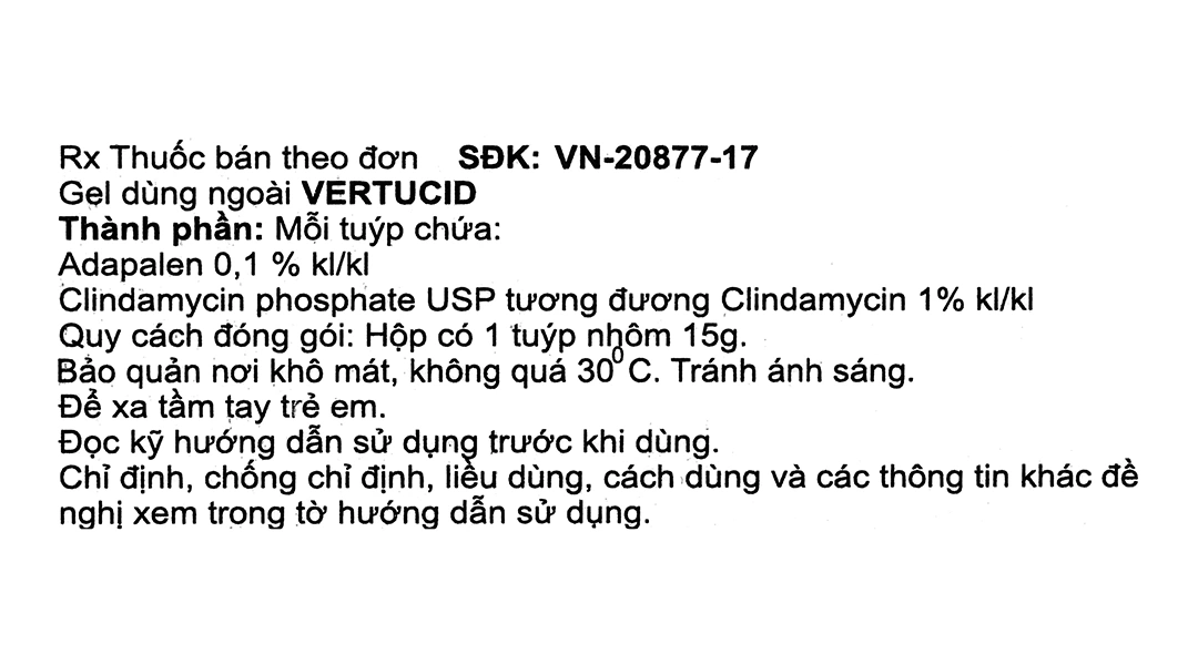 Vertucid Gel trị mụn trứng cá tuýp 15g - 5
