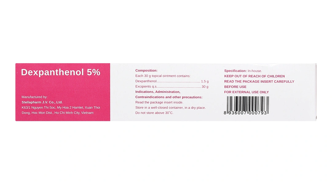 Thuốc mỡ Dexpanthenol 5% phòng và trị da khô rát, nứt nẻ tuýp 30g - 2