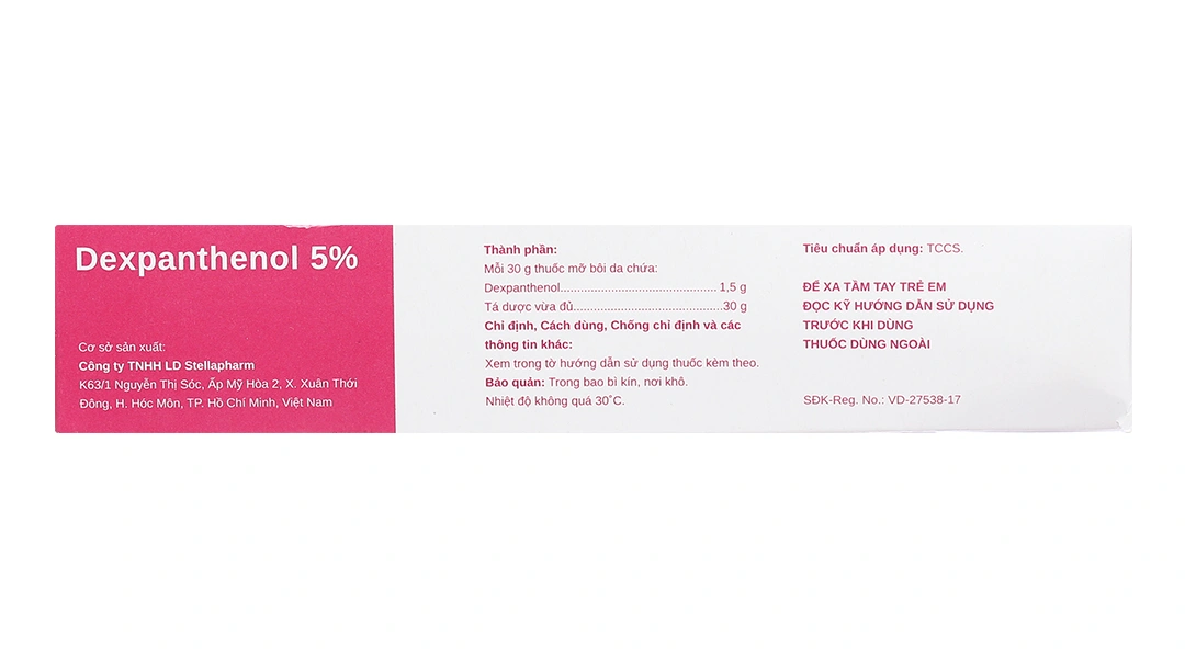 Thuốc mỡ Dexpanthenol 5% phòng và trị da khô rát, nứt nẻ tuýp 30g - 3