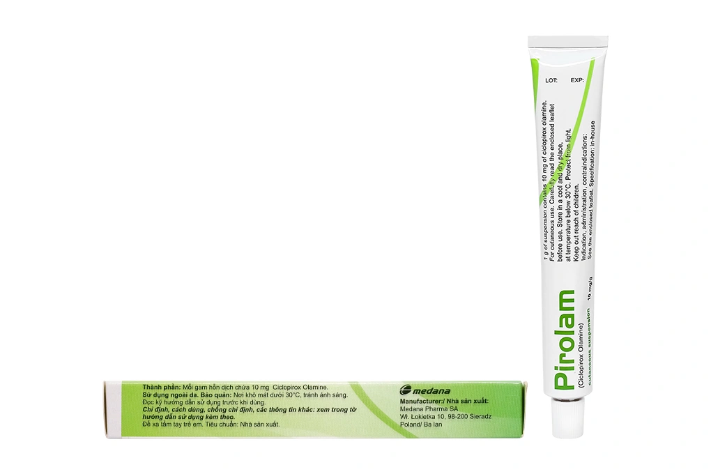 Hỗn dịch dùng ngoài Pirolam 10mg/g trị nấm da, móng tuýp 20g - 1