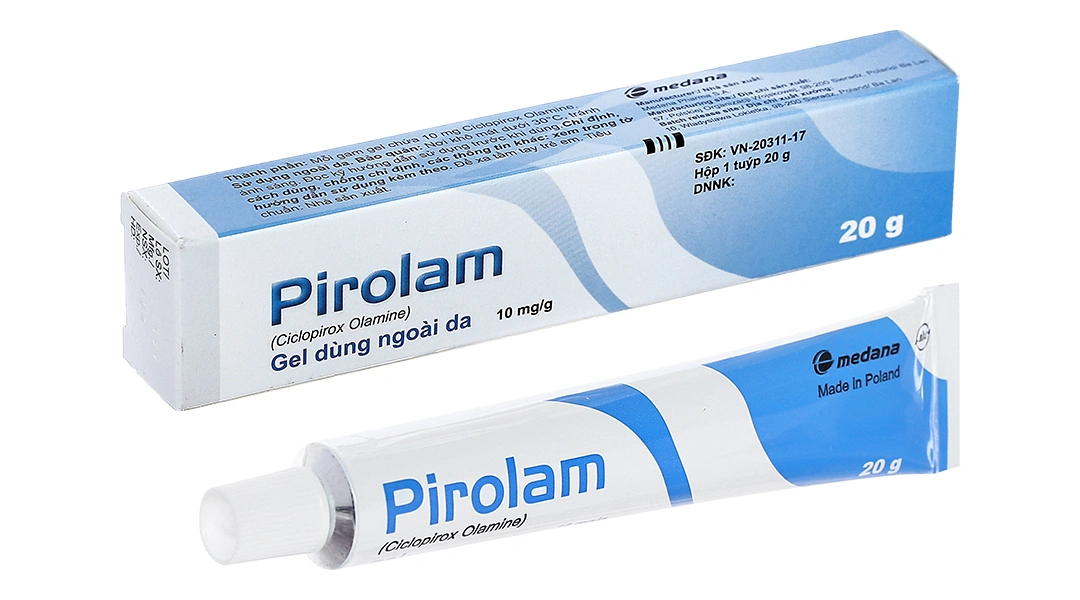 Gel bôi Pirolam 10mg/g trị nhiễm khuẩn, nấm da tuýp 20g - 