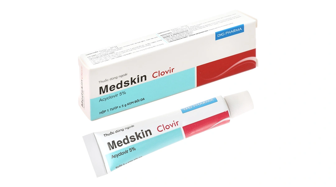 Kem bôi Medskin Clovir 5% trị nhiễm virus Herpes simplex da tuýp 5g - 