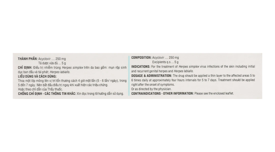 Kem bôi Medskin Clovir 5% trị nhiễm virus Herpes simplex da tuýp 5g - 4
