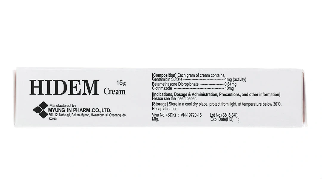 Kem bôi Hidem Cream trị viêm da dị ứng, nấm da tuýp 15g - 2