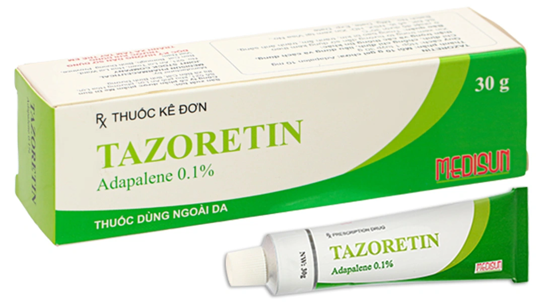 Gel bôi Tazoretin 0.1% trị mụn trứng cá tuýp 30g - 