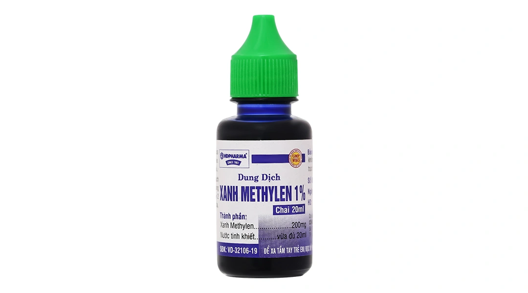Dung dịch Xanh Methylen 1% HDpharma trị lở loét, viêm da mủ chai 20ml - 1
