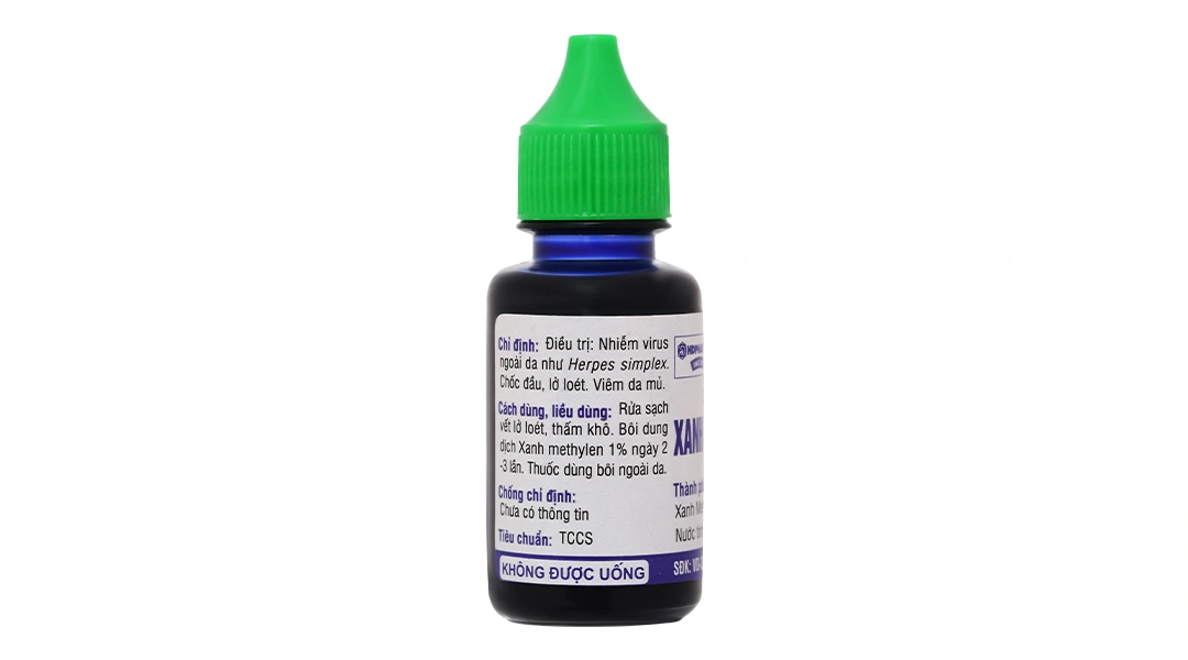 Dung dịch Xanh Methylen 1% HDpharma trị lở loét, viêm da mủ chai 20ml - 3