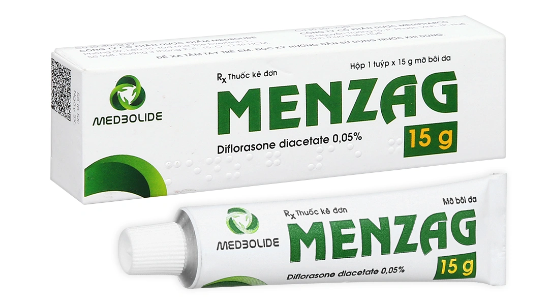 Thuốc mỡ bôi da Menzag 0.05% giảm viêm, giảm ngứa trong bệnh da liễu tuýp 15g - 