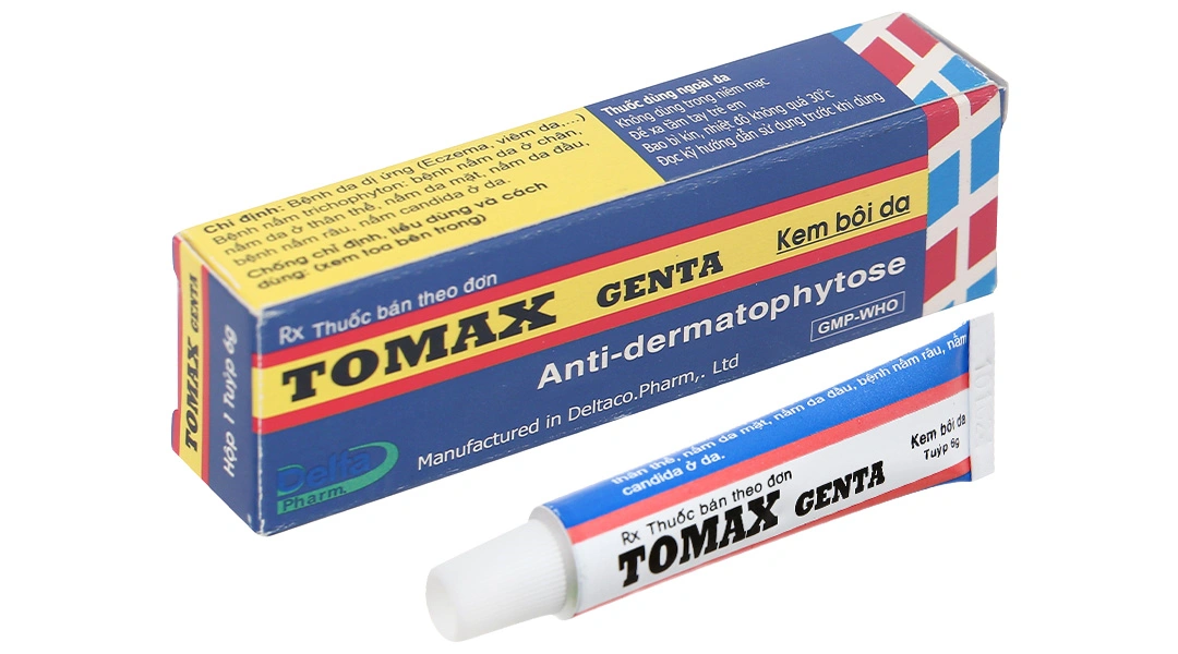 Kem bôi da Tomax Genta trị dị ứng da, nấm da tuýp 6g - 
