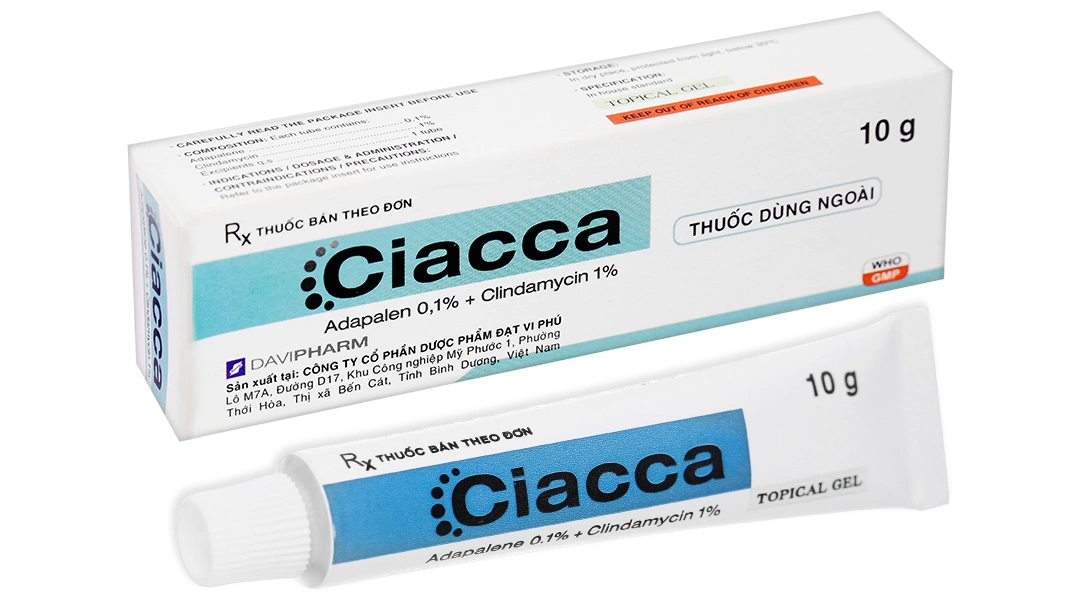 Gel bôi Ciacca trị mụn trứng cá tuýp 10g - 