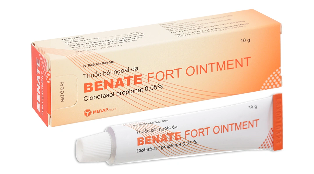 Thuốc mỡ bôi da Benate Fort Ointment 0,05% giảm viêm và ngứa da tuýp 10g - 