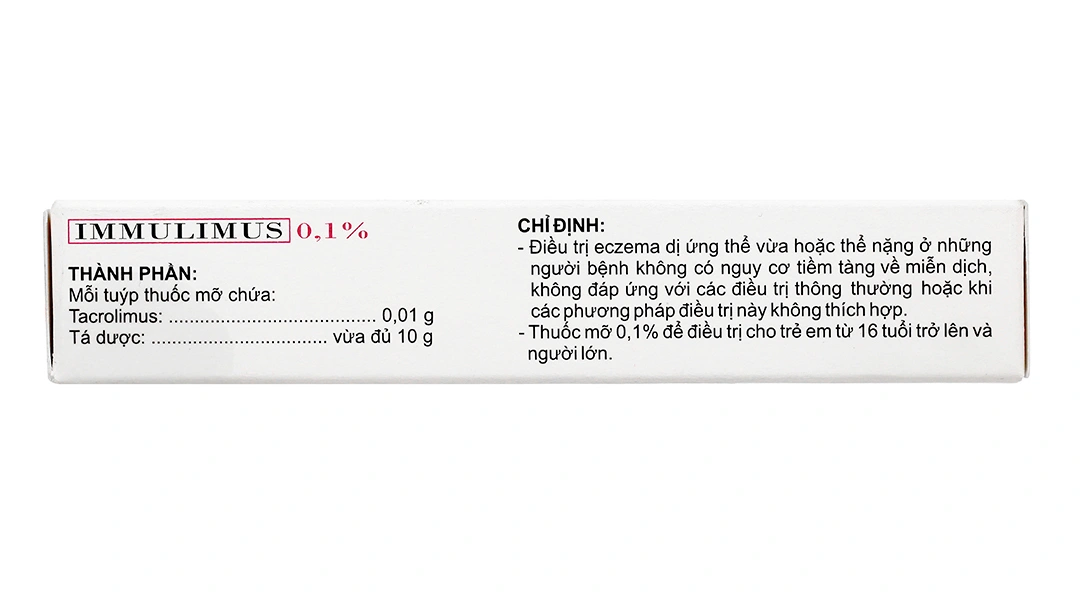 Thuốc mỡ bôi da Immulimus 0.1% trị eczema tuýp 10g - 1