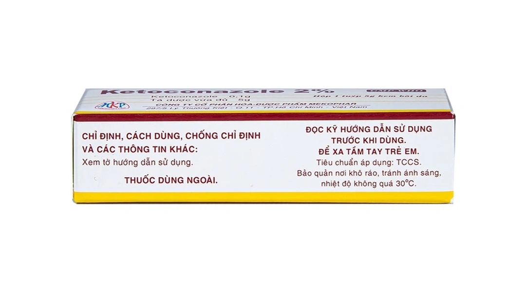 Kem bôi Ketoconazole 2% trị nấm da, niêm mạc tuýp 5g - 1