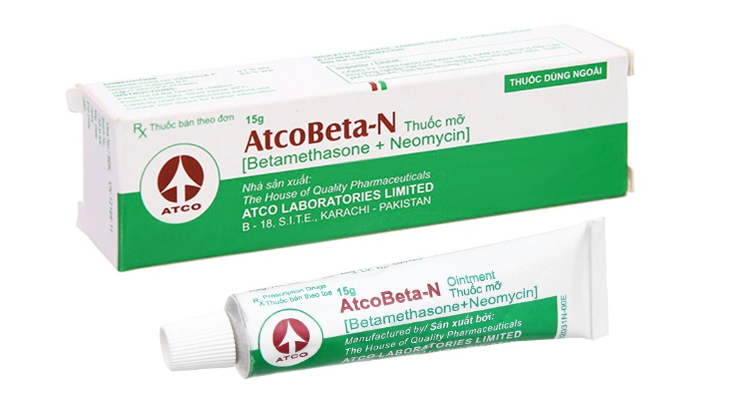 Thuốc mỡ Atcobeta-N trị viêm da, chàm tuýp 15g - 