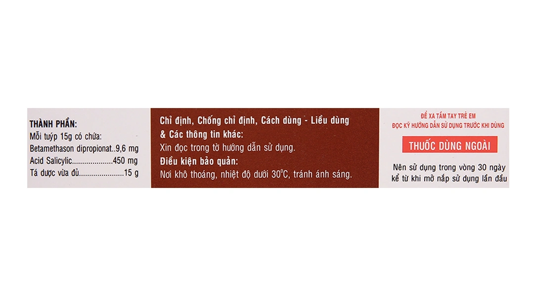 Thuốc mỡ Betasalic trị viêm da tuýp 15g - 5