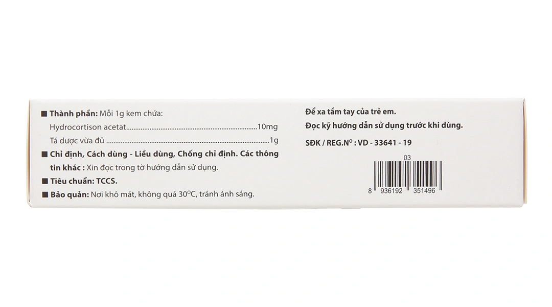 Kem bôi da Hydrocortison 1% VCP trị viêm da tuýp 15g - 3
