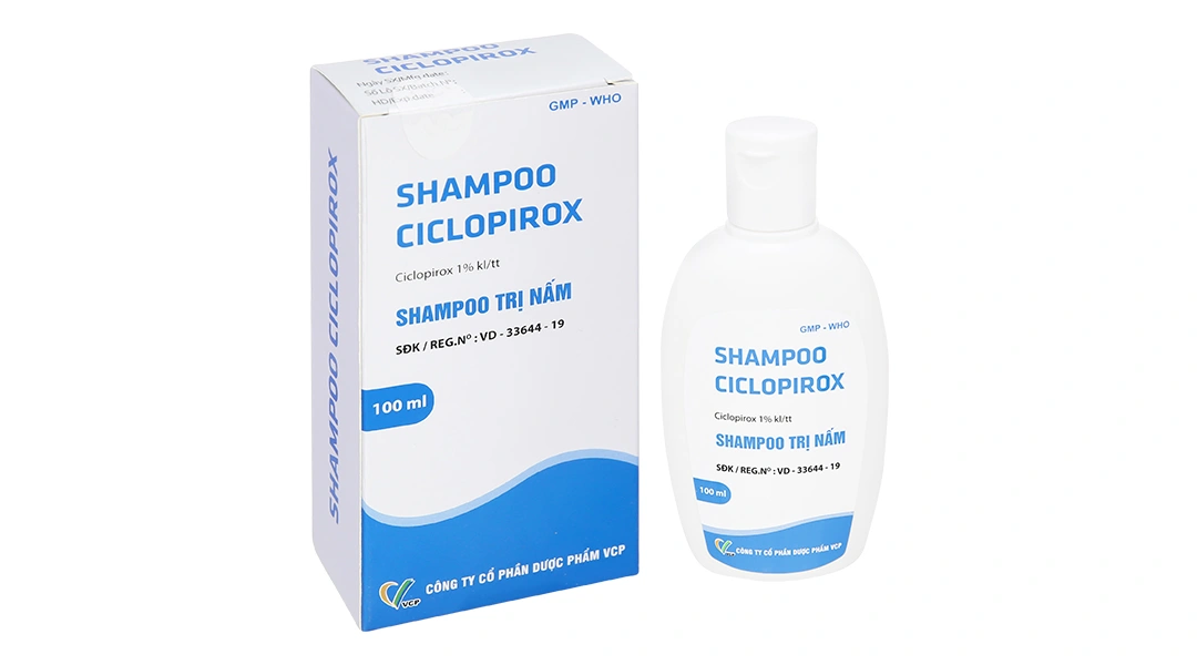 Dầu gội Shampoo Ciclopirox trị viêm da tiết bã da đầu chai 100ml - 