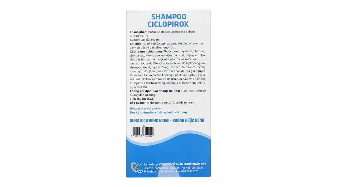 Dầu gội Shampoo Ciclopirox trị viêm da tiết bã da đầu chai 100ml - 1