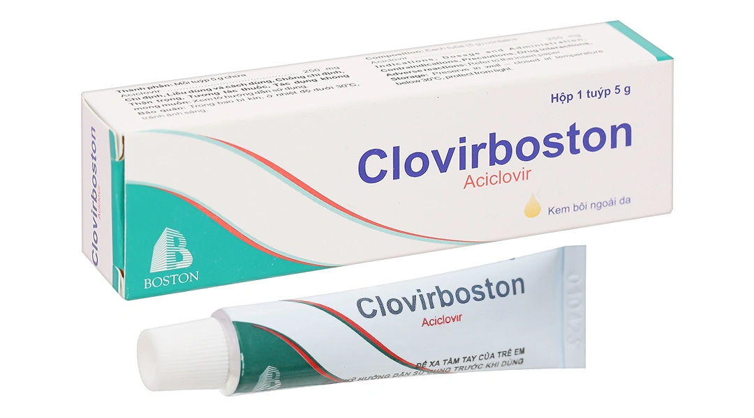 Kem bôi Clovirboston điều trị nhiễm virus Herpes simplex tuýp 5g - 