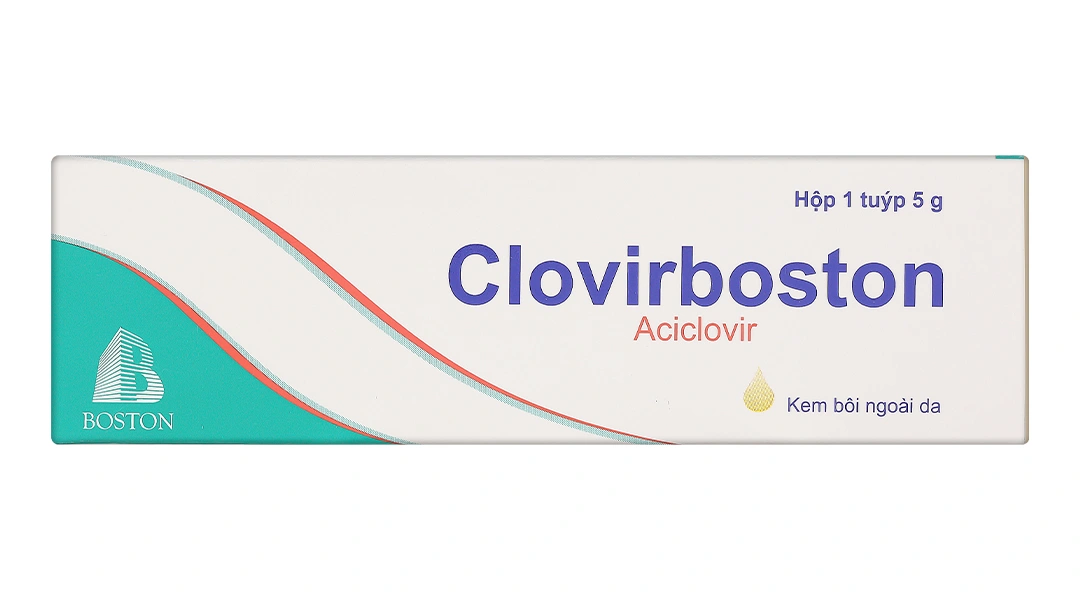 Kem bôi Clovirboston điều trị nhiễm virus Herpes simplex tuýp 5g - 1