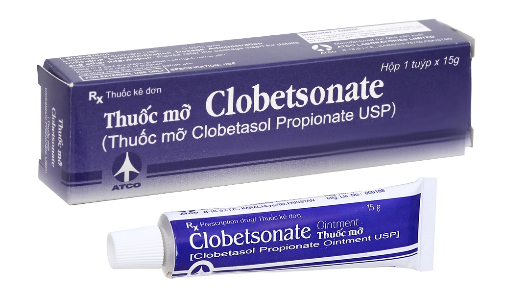 Thuốc mỡ Clobetsonate 0.05% trị vẩy nến, chàm tuýp 15g - 
