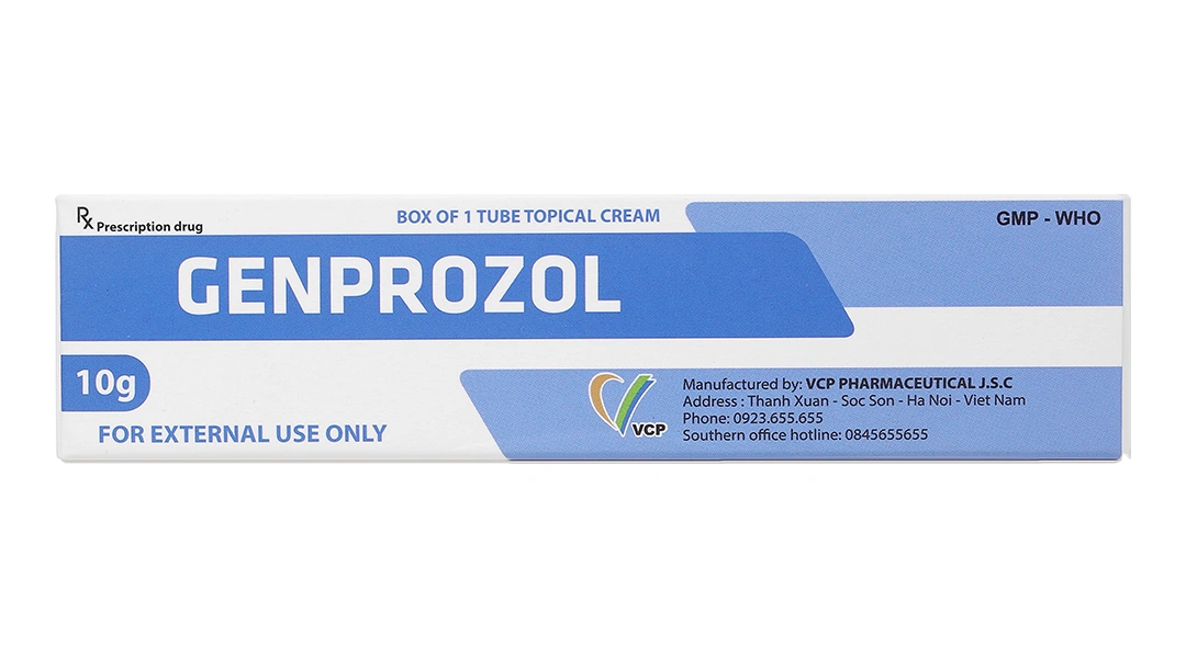 Kem bôi da Genprozol trị viêm da, nấm da tuýp 10g - 1