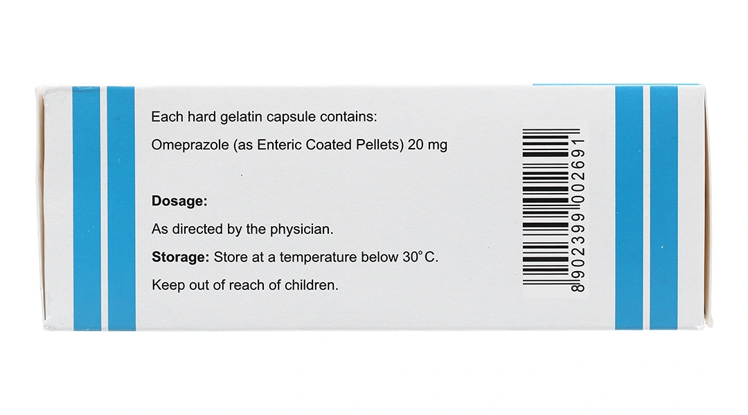 Omeprazole Delayed-Release Capsules USP 20mg trị loét dạ dày, tá tràng (10 vỉ x 10 viên) - 3