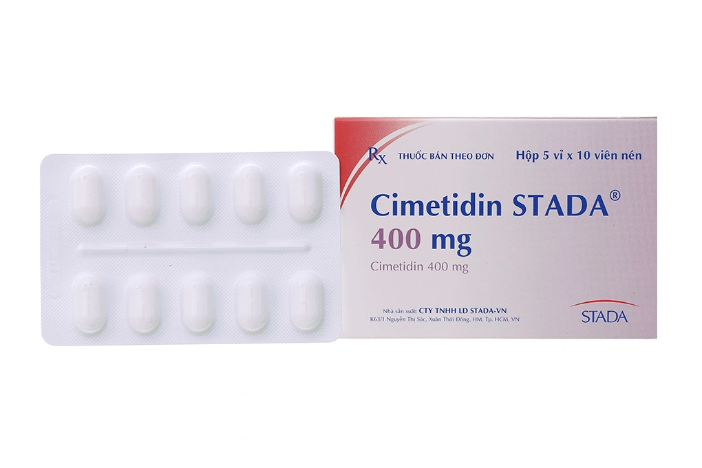 Cimetidin Stada 400mg trị trào ngược dạ dày, thực quản (5 vỉ x 10 viên) - 