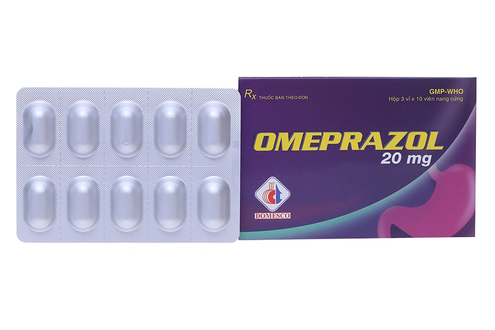 Omeprazol Domesco 20mg trị trào ngược dạ dày, thực quản (3 vỉ x 10 viên) - 