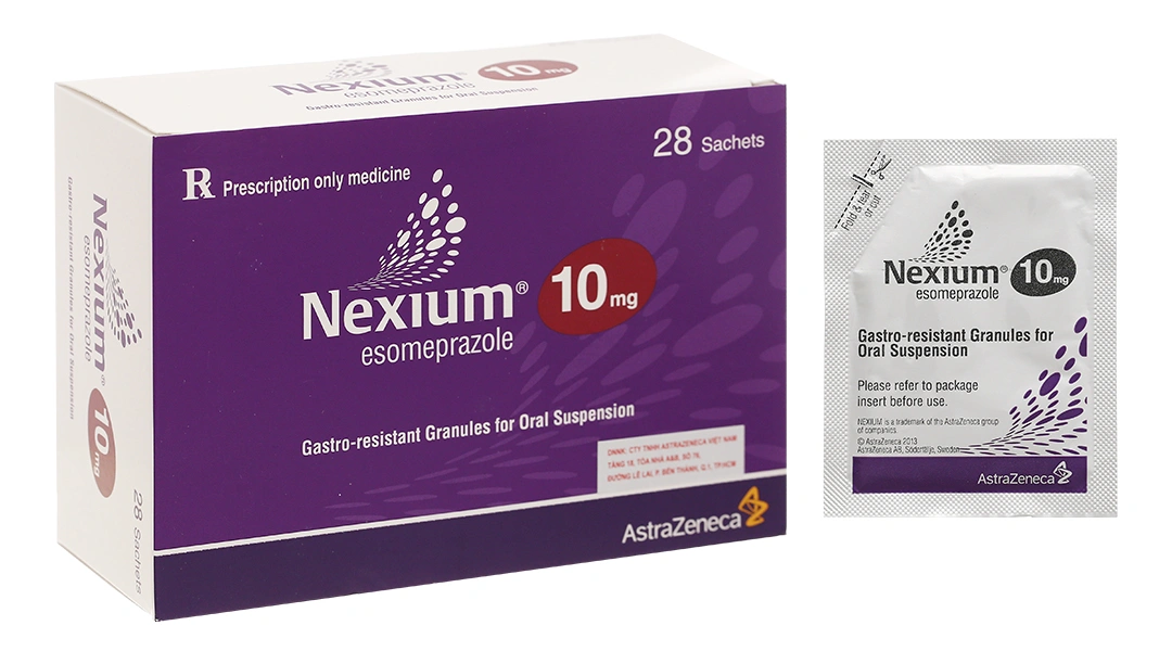 Cốm pha hỗn dịch Nexium 10mg trị trào ngược dạ dày, thực quản (28 gói x 3043mg) - 