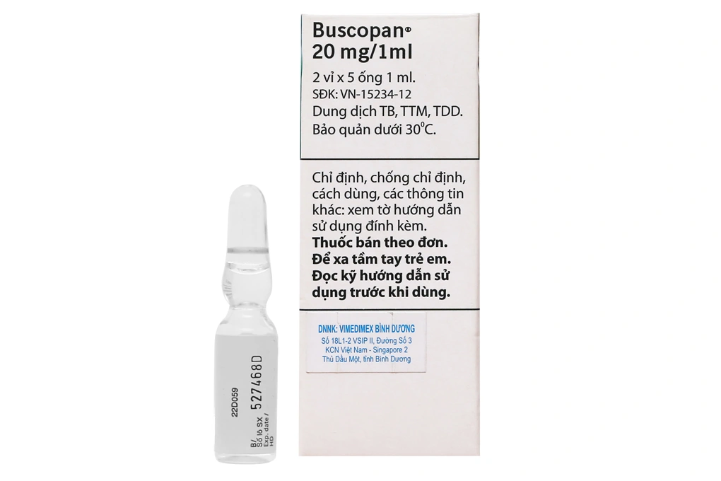Dung dịch tiêm Buscopan 20mg/1ml trị co thắt tiêu hoá, tiết niệu (10 ống x 1ml) - 1
