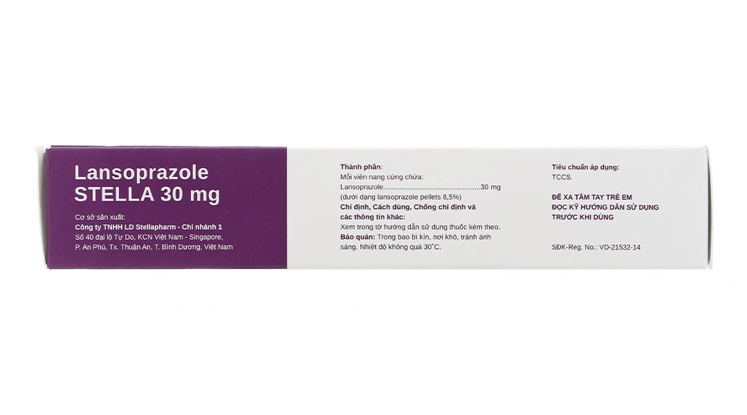 Lansoprazole Stella 30mg trị loét dạ dày, trào ngược dạ dày, thực quản - 4
