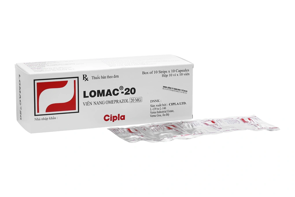 Lomac-20 trị viêm loét dạ dày, tá tràng (10 vỉ x 10 viên) - 