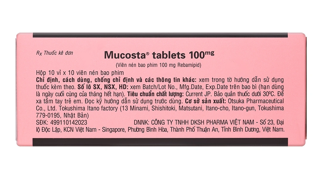 Mucosta Tablets 100mg trị viêm loét dạ dày (10 vỉ x 10 viên) - 2