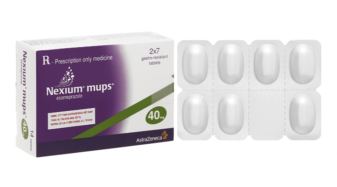 Nexium Mups 40mg trị trào ngược dạ dày, thực quản (2 vỉ x 7 viên) - 