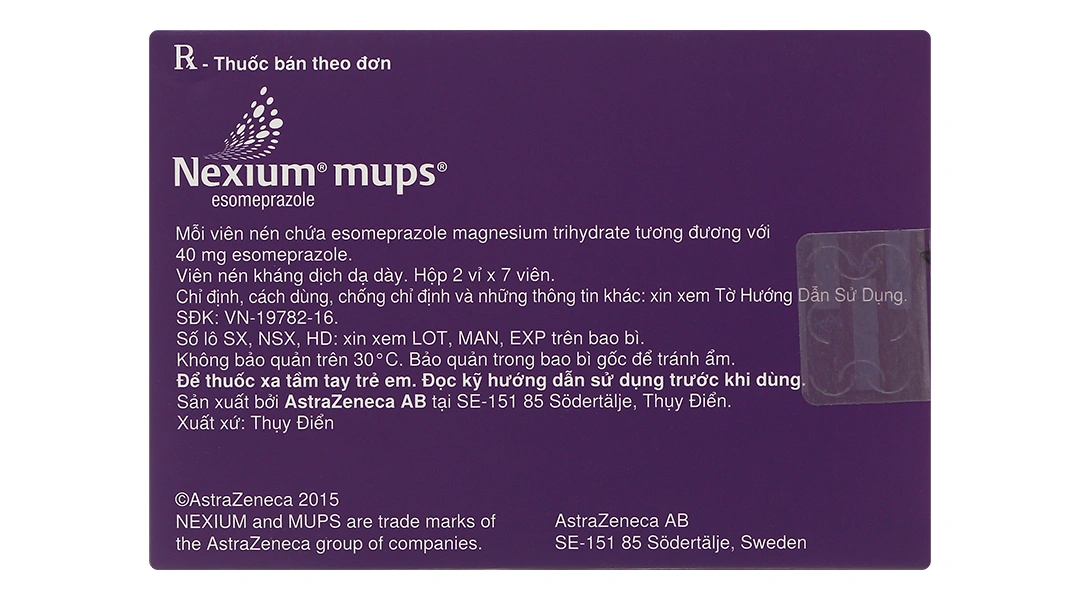 Nexium Mups 40mg trị trào ngược dạ dày, thực quản (2 vỉ x 7 viên) - 1