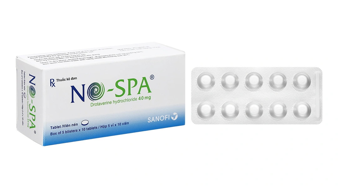 No-Spa 40mg giảm đau do co thắt tiêu hóa (5 vỉ x 10 viên) - 