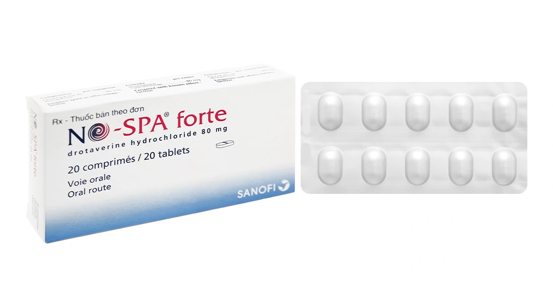 NO-SPA Forte 80mg chống co thắt cơ trơn (2 vỉ x 10 viên) - 